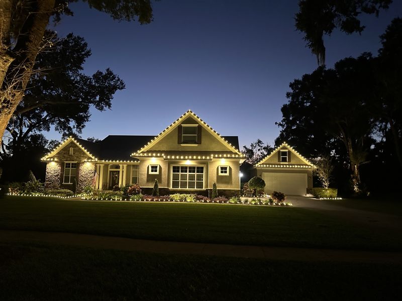 Christmas light installation on a home in Seffner, FL by Exterior Holiday Lights